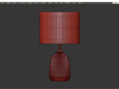 Bridget Ceramic Linen Shade Table Lamp Low-poly 3D model