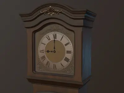 Grandfather Clock Low-poly 3D model
