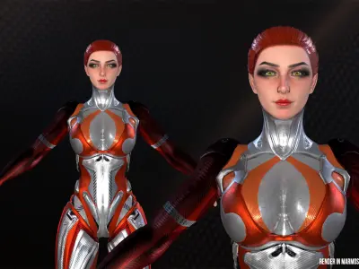 Game Ready Low-Poly PBR character is Heavy Metal Baby Low-poly 3D model