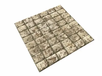 Old stone floor plates seamless PBR 5 3D model