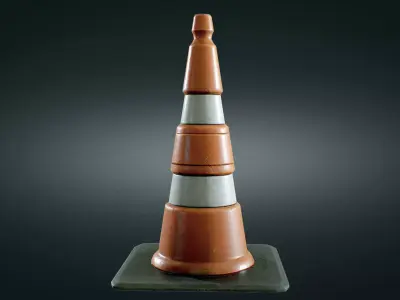 Traffic Cone  Low-poly 3D model