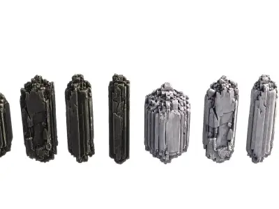 Stone Set Low-poly 3D model