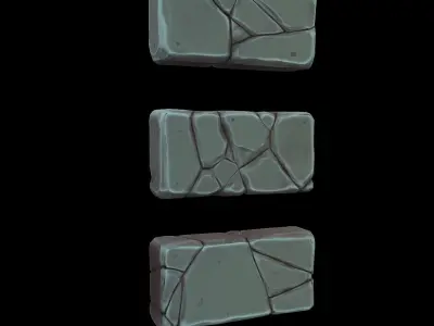 Stylized Cartoon Rock Pack Low-poly 3D model