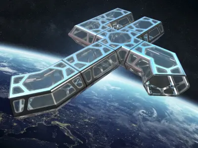 Sci-fi Corridor Low-poly 3D model