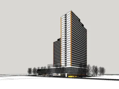 SU model of modern style Xinda community apartment building 3D model