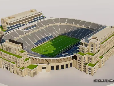 Notre Dame Stadium Low-poly 3D model