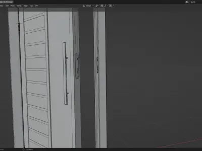 Door modern Low-poly 3D model