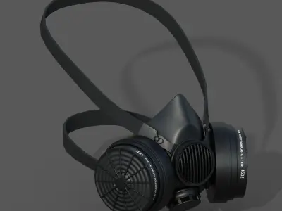 Gas mask protection futuristic fantasy human isolated Black  Low-poly 3D model