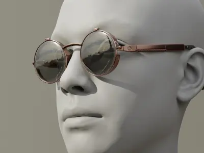 Realistic futuristic goggles 3D model