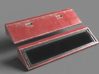 Modular Cyberpunk Curb Pieces Low-poly 3D model