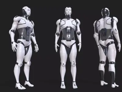 AI commercial robots 3D model