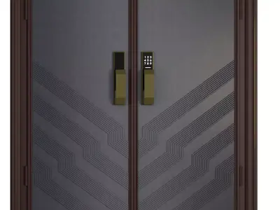 Antique Metal Door Low poly 3D model