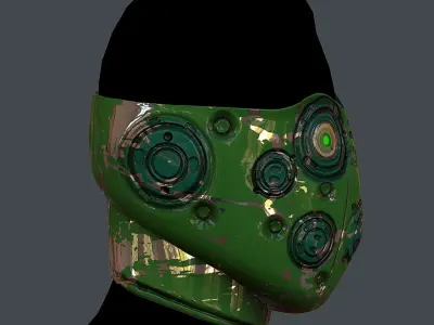 Gas mask helmet 3d model scifi Low-poly Low-poly 3D model