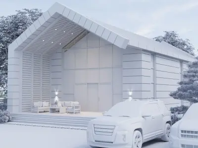 villa 3D model 4