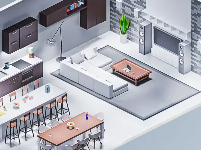 Room 11 Low-poly 3D model