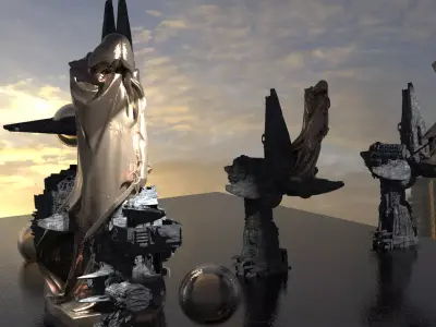 Angel Watch City Rocks Kitbash  3D model