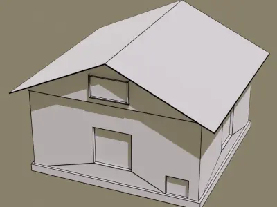 Low - Old - House - Brick - GameReady - Home - Apocalyptic Low-poly 3D model