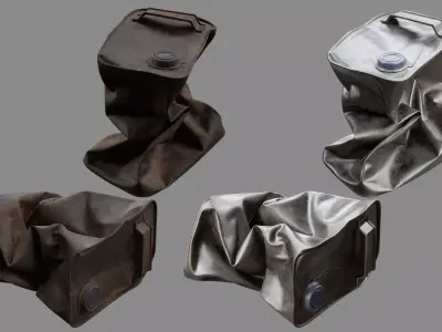 Crushed Paint Can Rectangular 06 3D model