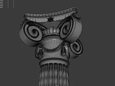 Roman Ionic Column with Angled Volutes  3D print model