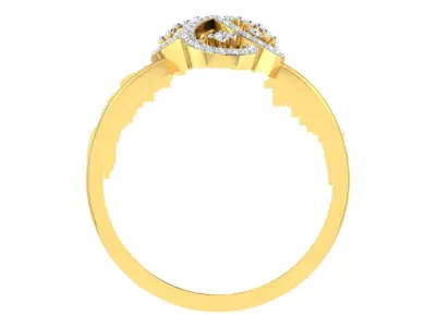 Light Weight Yellow Gold Diamond Ring  -ZA RN 7823 3D print model