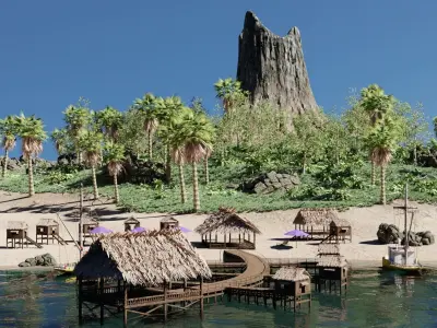 Island Scene 3D model