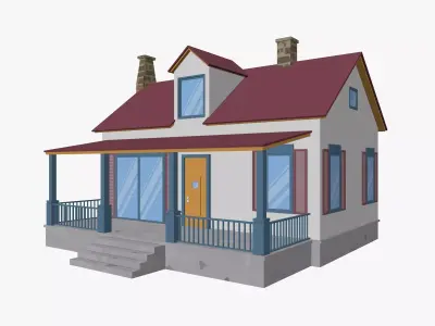 Cartoon House 5 Low-poly 3D model
