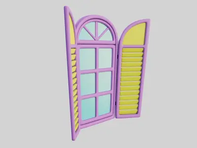 Cartoon Window 22b 3D model
