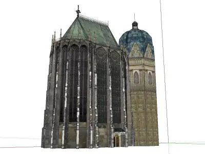 Architecture-Religion-God-Culture-Temple-046 cathedral with t... 3D model