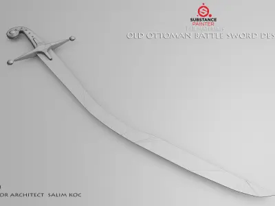 steel sword 3D model Low-poly 3D model