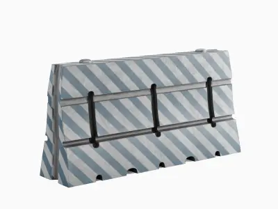 Dirty Traffic Barrier 05 3D model