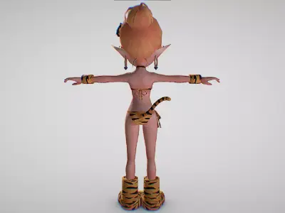 Primm - Tiger Skin - The Daughter Of Elman - Secret Of Mana Low-poly 3D model