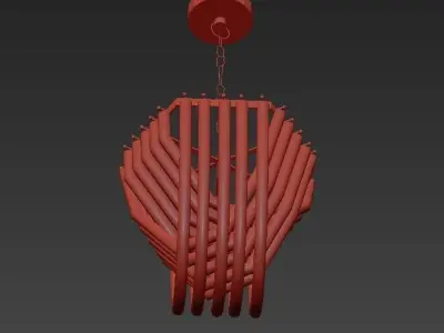 Frozen Glass Chandelier 33 3D model