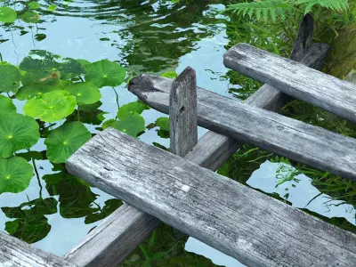 Small Pond -  Full Model Sketchup - V-ray Render 3D model