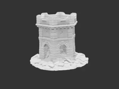 Old Ruin Castle Tower - Perfect for Wargaming 3D print 3D print model