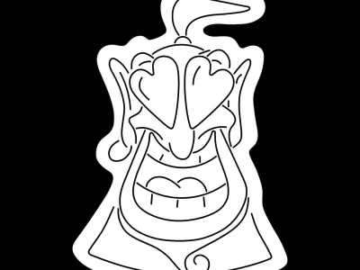 Aladdin Lamp Gin Neon Sign 3D model