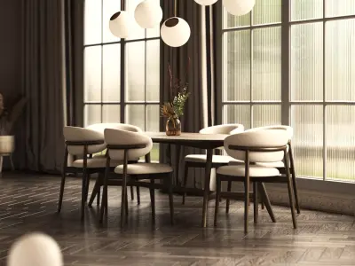 Living room interior scene 3D model 2