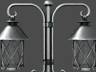 German Historical Garden street lamp 3D model