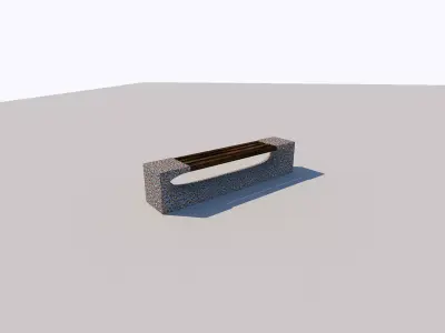 Bench for the park Low-poly 3D model