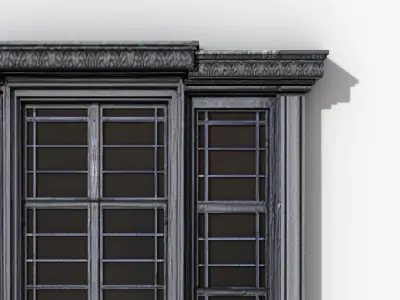 Classical Wooden Window Low-poly 3D model