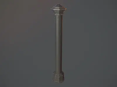Barrier Bollard pack 3 Black v2 Low-poly 3D model