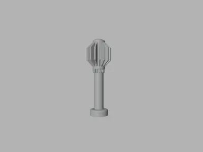 Low Poly Monochrome Elegance Street Lamp 3D model