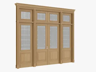 Door classic with glass quad 02 3D model