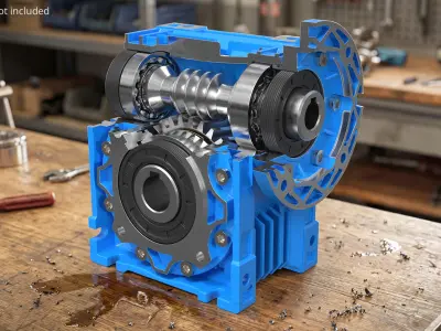  NMRV 040 Worm Gear Reducer in Cross Section 