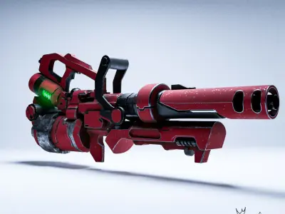 Sci-Fi Gun Futuristic Weapon Low-poly 3D model