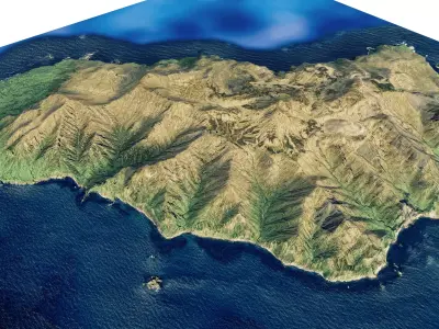 gough island 3d Model Terrain 3D model