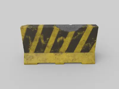 CONCRETE BARRIER LOW-POLY Low-poly 3D model