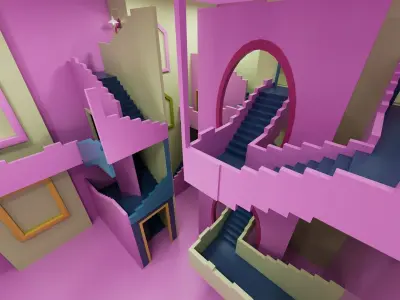 Squid Game  Artistic room 3D Model Low-poly 3D model