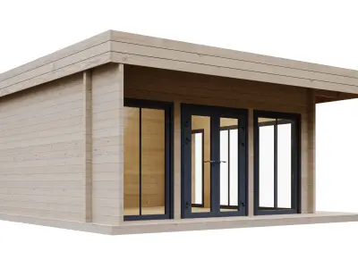 Wooden cabin 6x6 m 3D model