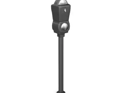 Gray Parking Meter 3D model