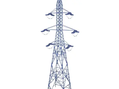 Electricity Pole 7 Low-poly 3D model